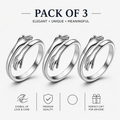 Cute “Hug Me More” Adjustable Rings – Adorable Fashion Finger Rings for Girls & Women | Pack of 3, Random Color