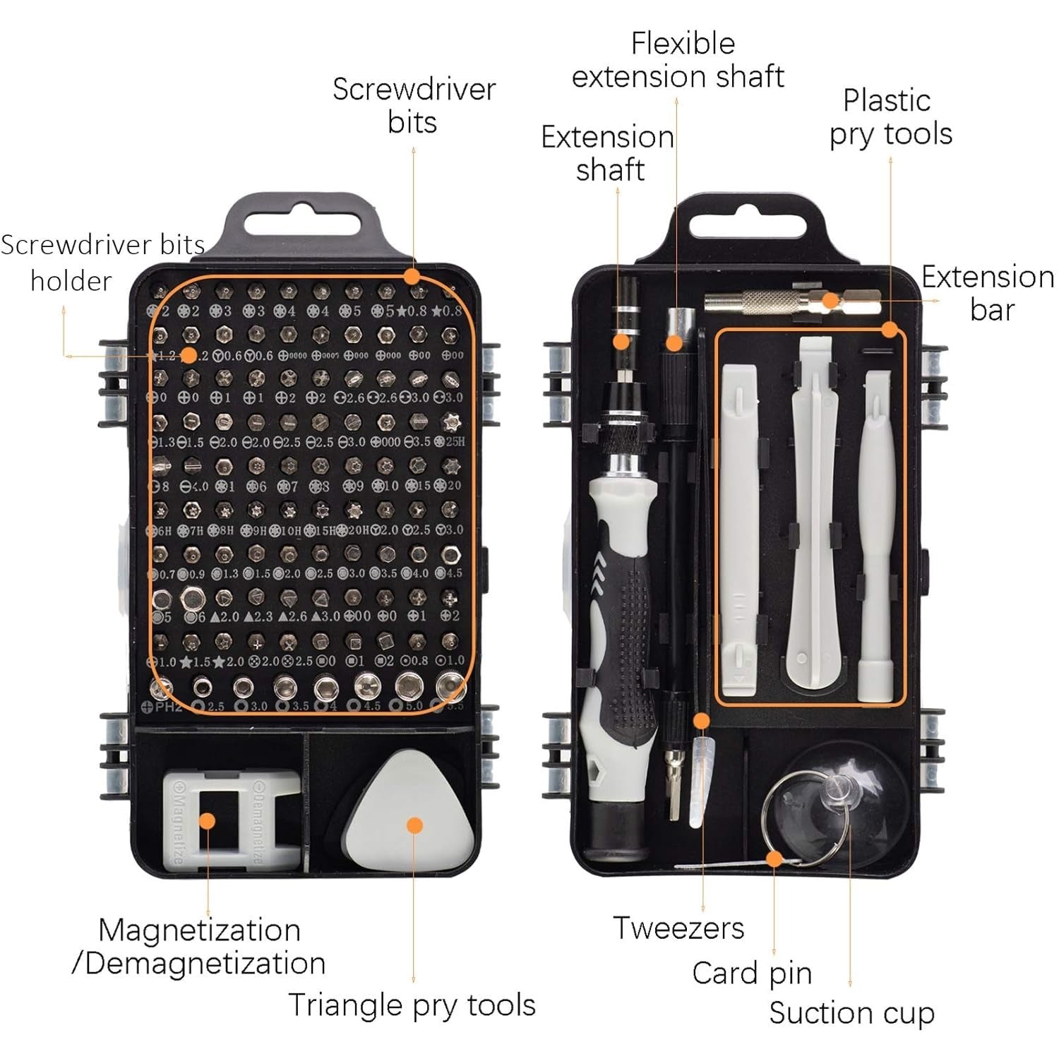 115-in-1 Precision Screwdriver Set – Magnetic Repair Tool Kit for Mobile, Laptop, PC, Glasses & Watch