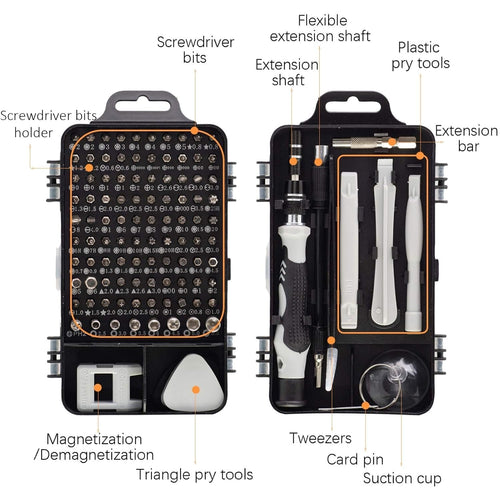 115-in-1 Precision Screwdriver Set – Magnetic Repair Tool Kit for Mobile, Laptop, PC, Glasses & Watch