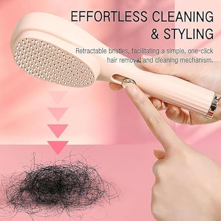 Self-Cleaning Hair Brush – Easy Detangling & Hair Styling Brush for Men & Women | Pack of 1, Random Color