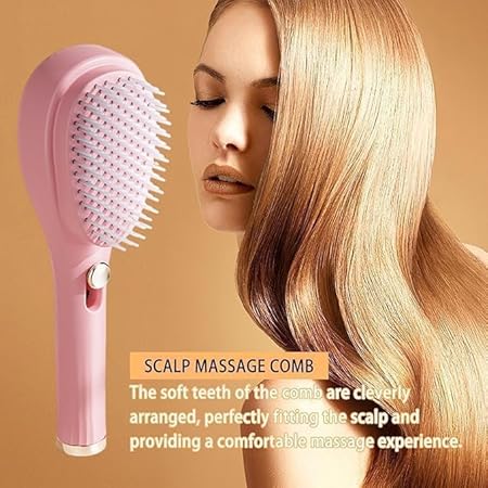 Self-Cleaning Hair Brush – Easy Detangling & Hair Styling Brush for Men & Women | Pack of 1, Random Color