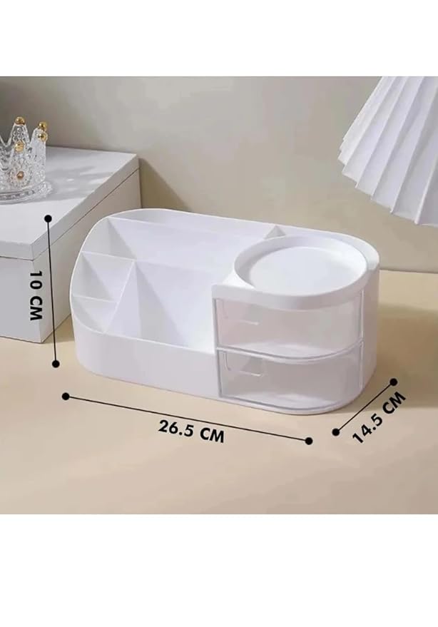360° Rotating Cosmetic Storage Organizer – Multi-Purpose Dressing Table & Bathroom Makeup Holder | Multicolor