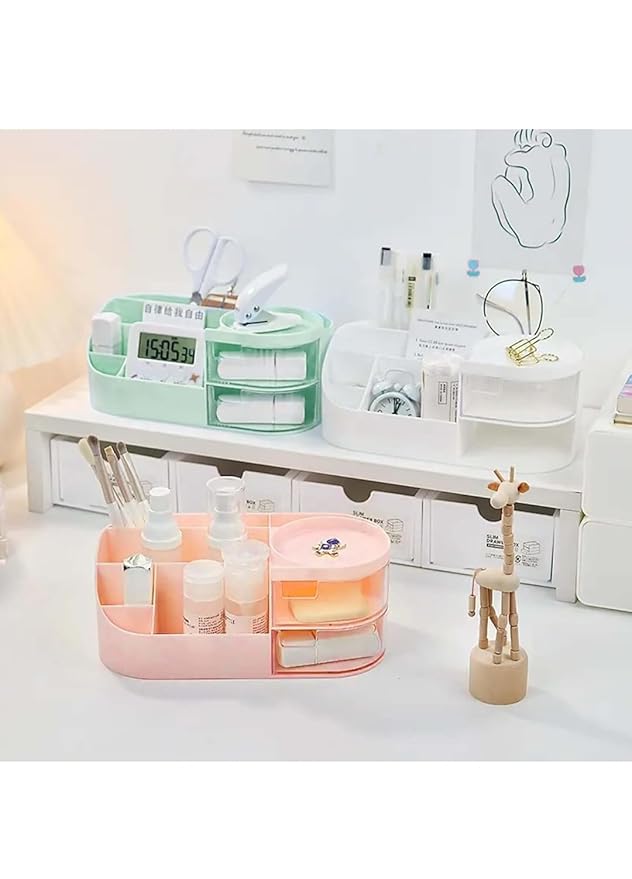 360° Rotating Cosmetic Storage Organizer – Multi-Purpose Dressing Table & Bathroom Makeup Holder | Multicolor
