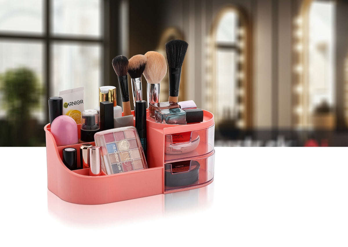 360° Rotating Cosmetic Storage Organizer – Multi-Purpose Dressing Table & Bathroom Makeup Holder | Multicolor