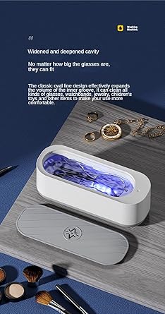 Portable Ultrasonic Jewelry Cleaner – Rechargeable Stainless Steel Cleaning Machine for Jewelry, Eyeglasses, Watches & More