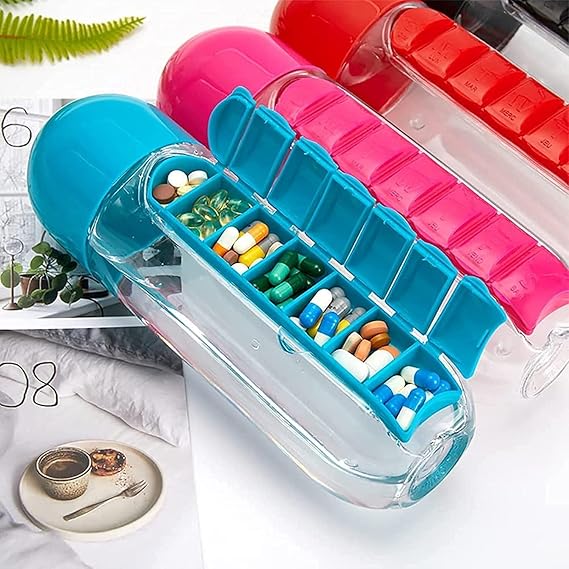 Pill Organizer Bottle – Portable Vitamin & Medicine Storage Container | Random Color