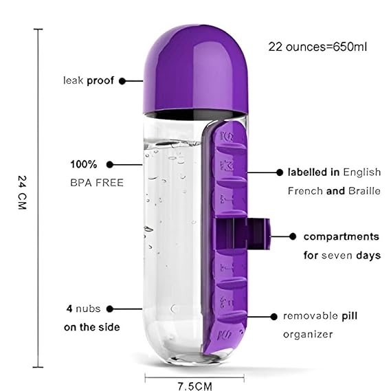 Pill Organizer Bottle – Portable Vitamin & Medicine Storage Container | Random Color