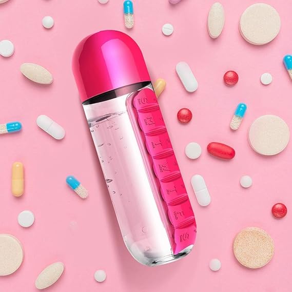Pill Organizer Bottle – Portable Vitamin & Medicine Storage Container | Random Color