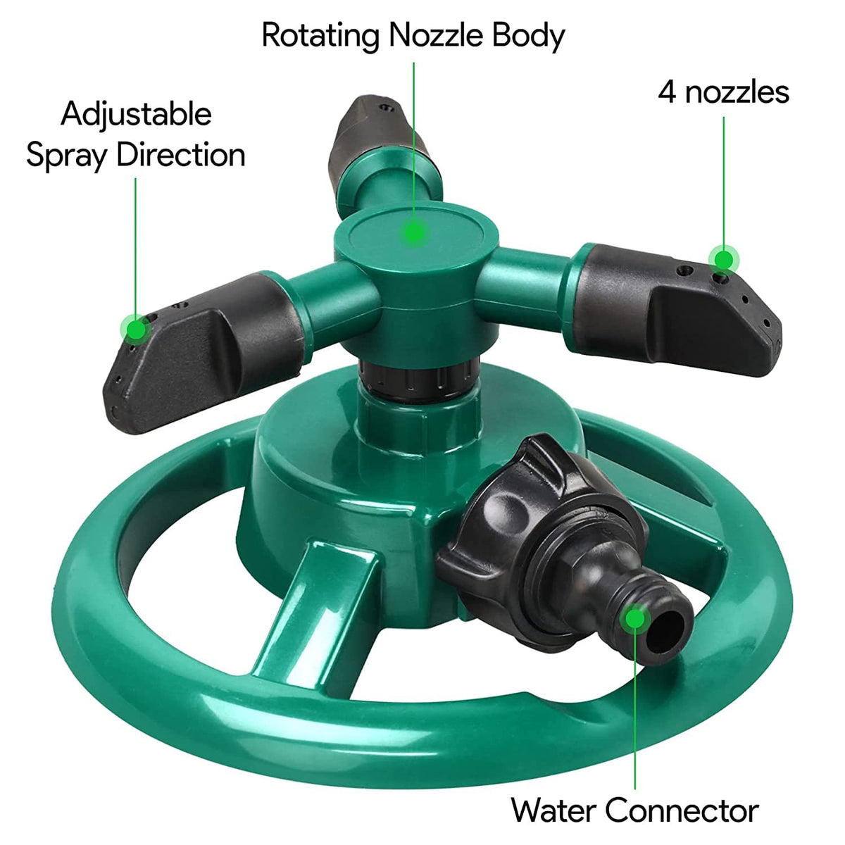 Automatic 360° Lawn Sprinkler – 3-Arm 4-Nozzle Rotating Water Sprayer for Garden, Plants & Yard Irrigation | CL-NE-5533