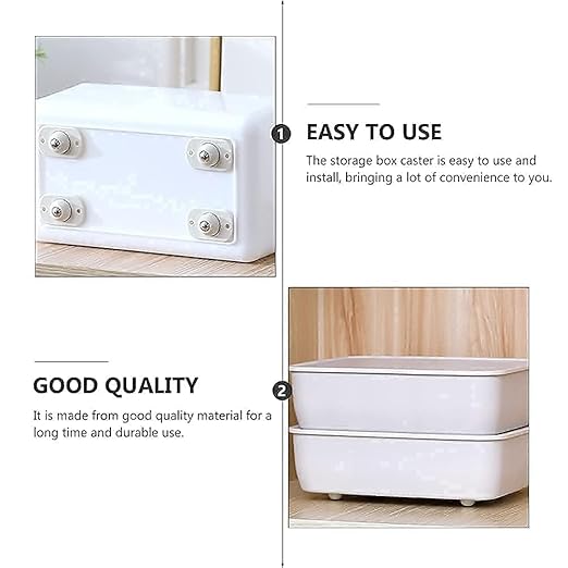Self-Adhesive 360° Mini Swivel Caster Wheels – Universal Furniture & Storage Box Wheels for Cabinets, Organizers & Small Furniture | Pack of 4