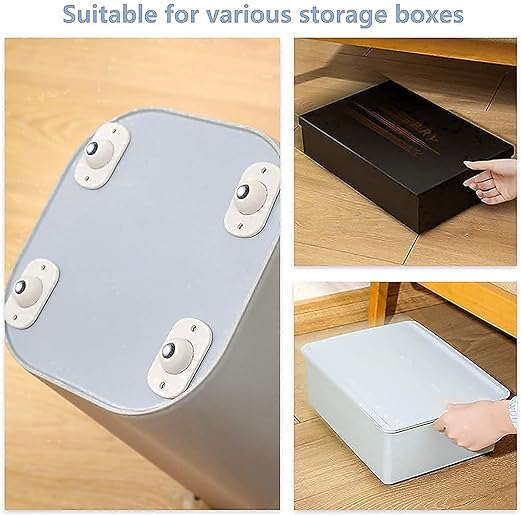 Self-Adhesive 360° Mini Swivel Caster Wheels – Universal Furniture & Storage Box Wheels for Cabinets, Organizers & Small Furniture | Pack of 4