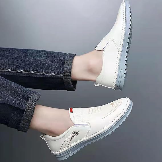 Men's Faux Leather Loafers – Lightweight & Comfortable Slip-On Shoes with Non-Slip Sole for Casual & Formal Wear