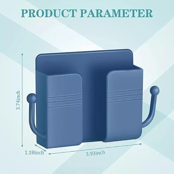 Pack of 2 Wall-Mount Self-Adhesive Mobile Holders – Space-Saving Wall Storage Stand for Phone, Remote & Small Accessories