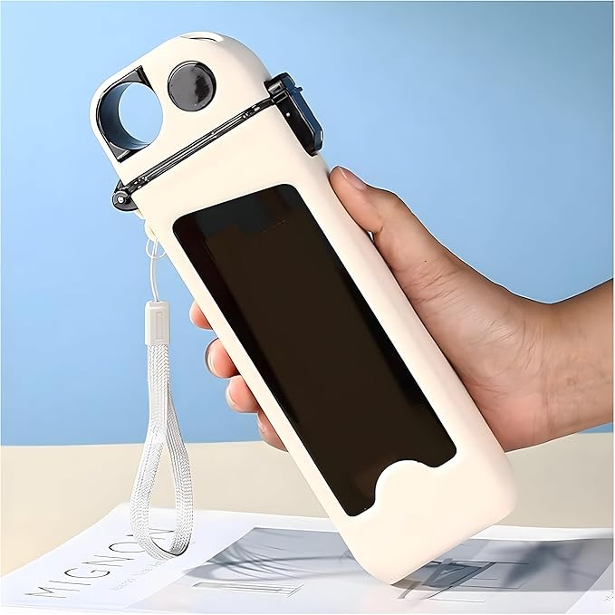 400ml Slim Flat Water Bottle – Lightweight Portable Travel Bottle with Measurement Markings & Square Design | Pack of 1, Assorted Colors