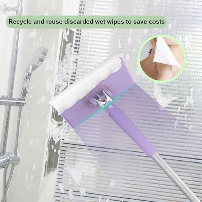 Floor Cleaner Tissue Clip Mop – Long Handle Automatic Cloth-Changing Floor Mop for Home, Kitchen & Bathroom