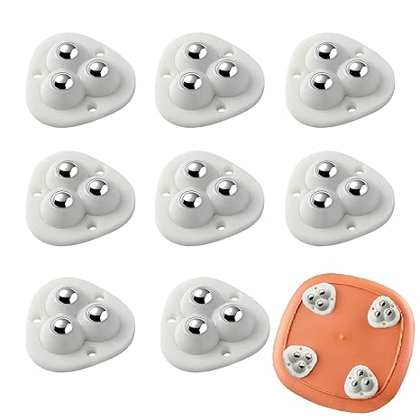 Self-Adhesive Furniture Wheels – 360° Rotating Mini Universal Caster Wheels for Cabinets, Storage Boxes & Small Furniture | Pack of 4