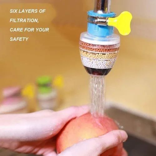 3-Layer Water Filter Faucet Tap & Purifier – Splash-Proof Water Filter Attachment for Kitchen & Home | Pack of 2