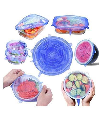 Reusable Silicone Stretch Lids – Microwave-Safe Flexible Food Covers for Bowls, Plates, Jars & Mugs | Pack of 6