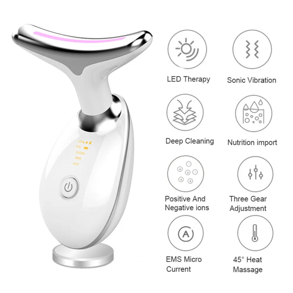 7-in-1 LED Facial Massager – Multi-Function Electric Face Massage & Skincare Beauty Device for Home Use