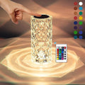 16-Color Changing Rose Crystal Diamond Table Lamp – LED Decorative Night Light for Bedroom, Desk & Home Décor