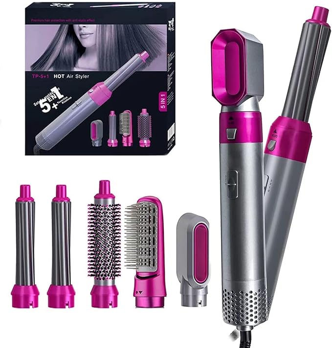 5-in-1 Hair Styler – Multi-Function Hair Styling Tool for Straightening, Curling, Volumizing & Everyday Hair Styling