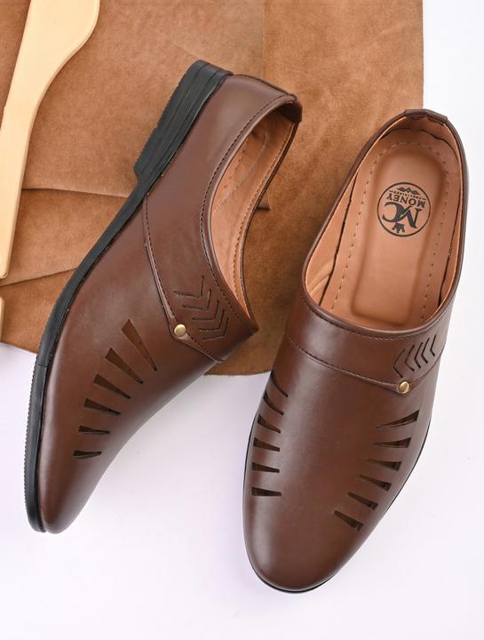 Men’s Brown Slip-On Casual Loafers – Stylish Cut-Out Design & Comfortable Fit