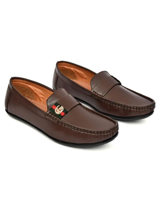 Men’s Premium Brown Synthetic Leather Horsebit Loafers – Stylish & Elegant Footwear