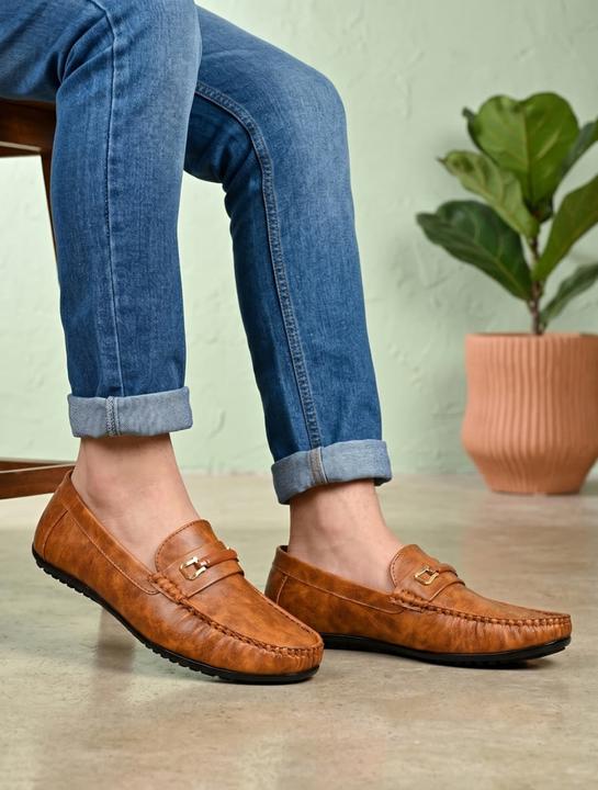 Men’s Premium Tan Synthetic Leather Horsebit Loafers – Stylish & Elegant Casual Footwear