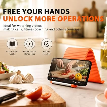 Flexible Silicone Phone Stand with Aluminum Core – Adjustable & Foldable Mobile Holder for Desk