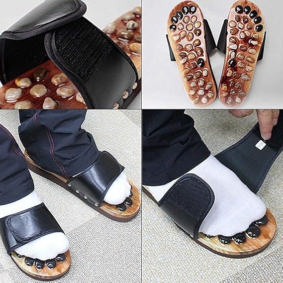 Acupressure Natural Stone Slippers – Reflexology Massage Footwear for Everyday Use