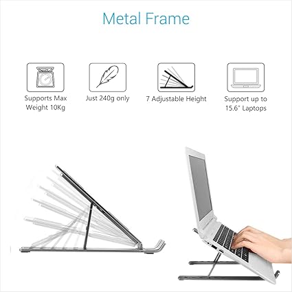 Adjustable Laptop Holder Stand – Foldable Ergonomic Laptop Stand for Desk & Home