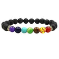 7 Chakra Lava Stone Bracelet – Colorful Chakra Beads Spiritual Bracelet for Men & Women (Pack of 1)