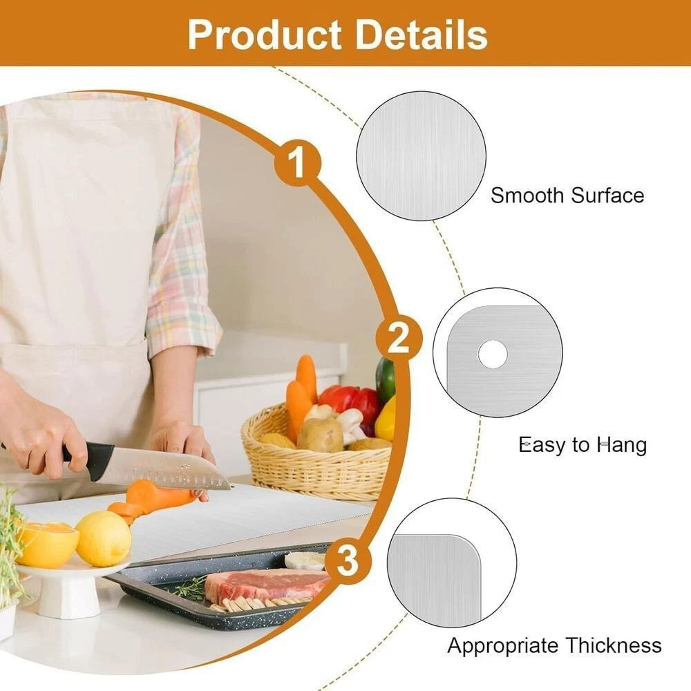 Stainless Steel Chopping Board – Durable Kitchen Cutting & Food Preparation Board