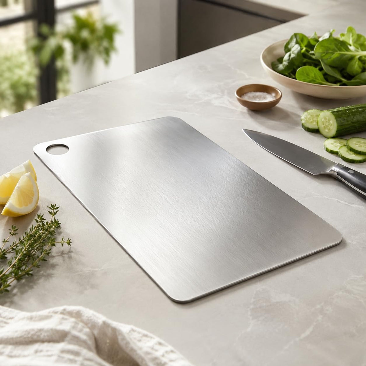 Stainless Steel Chopping Board – Durable Kitchen Cutting & Food Preparation Board