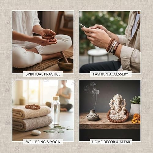 Sacred Rudraksha Bracelet – Traditional Spiritual Beads Bracelet for Men & Women (Pack of 2)