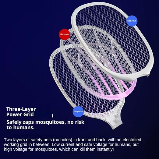 Electric Mosquito Killer Racket – Handheld Rechargeable Fly Swatter Bat for Mosquitoes & Insects (Pack of 1)