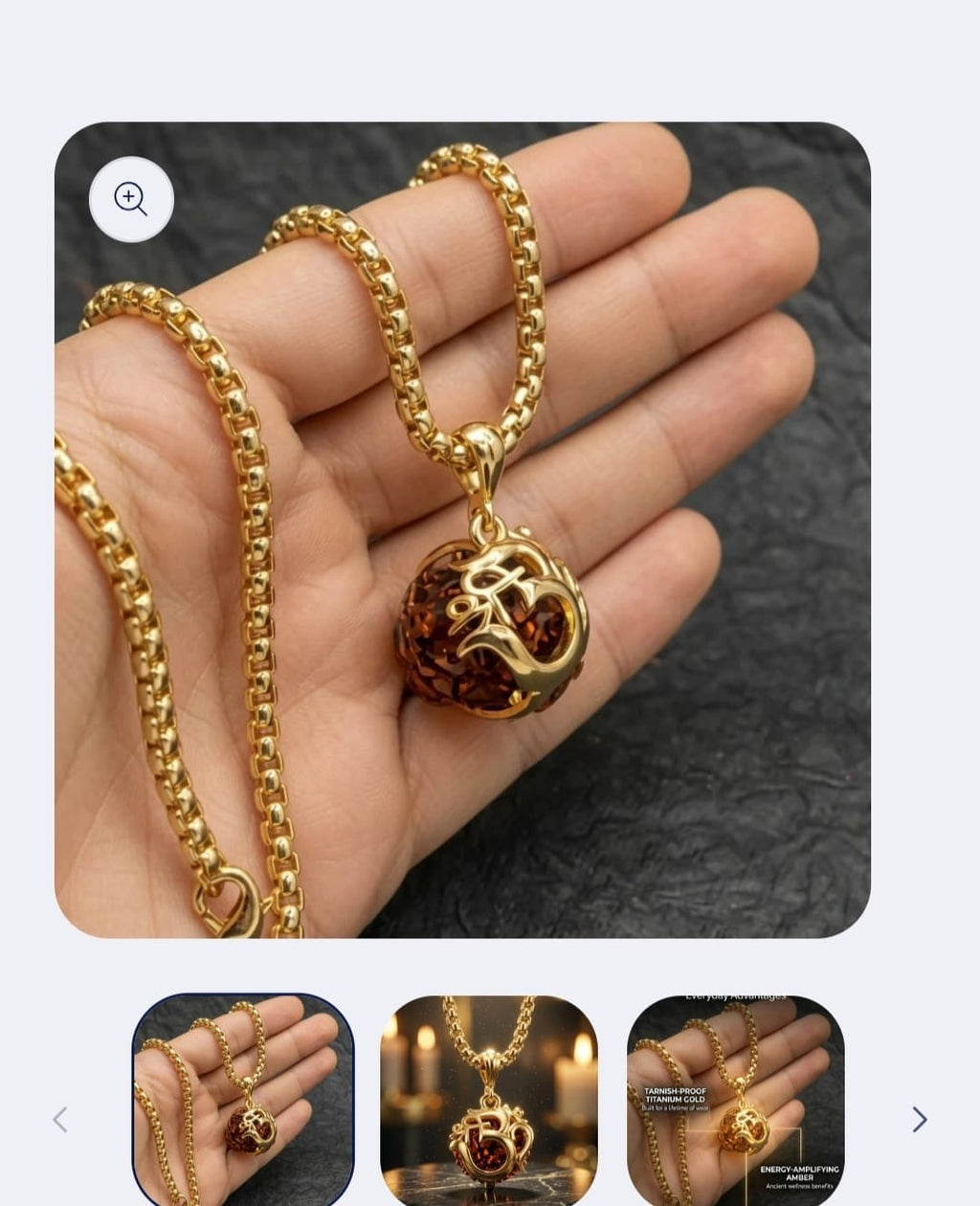 Rudraksha Om Pendant with Chain – Spiritual Religious Necklace for Men & Women (Pack of 1)