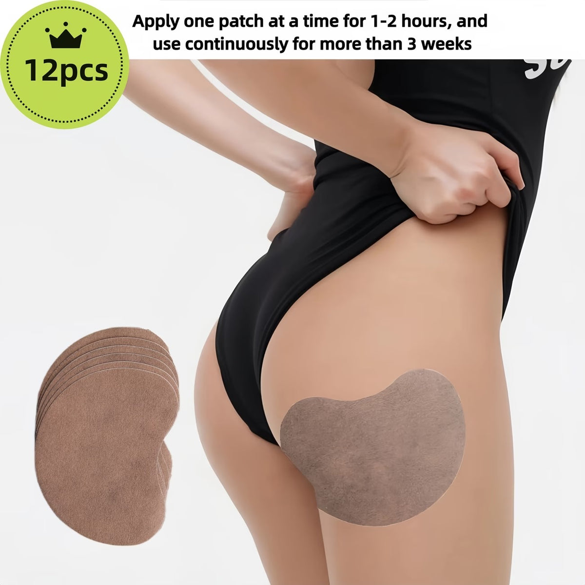 Hot Compress No-Exercise Butt Patches – Heat Comfort Patches (Pack of 1, 12 Pcs)