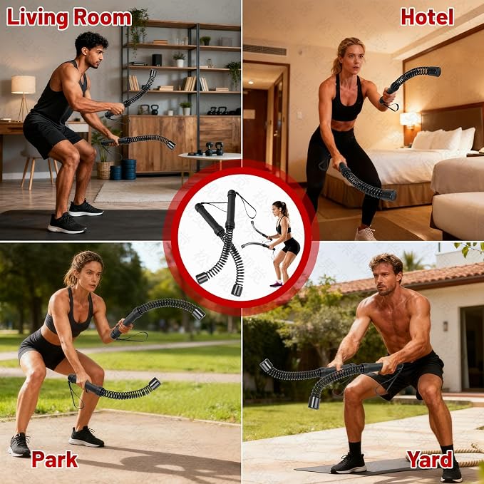 Portable Cordless Battle Ropes – Full Body Resistance Workout Training Equipment