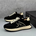 Men’s Black & White Lace-Up Sneakers – Stylish Casual Athletic Shoes for Everyday Wear