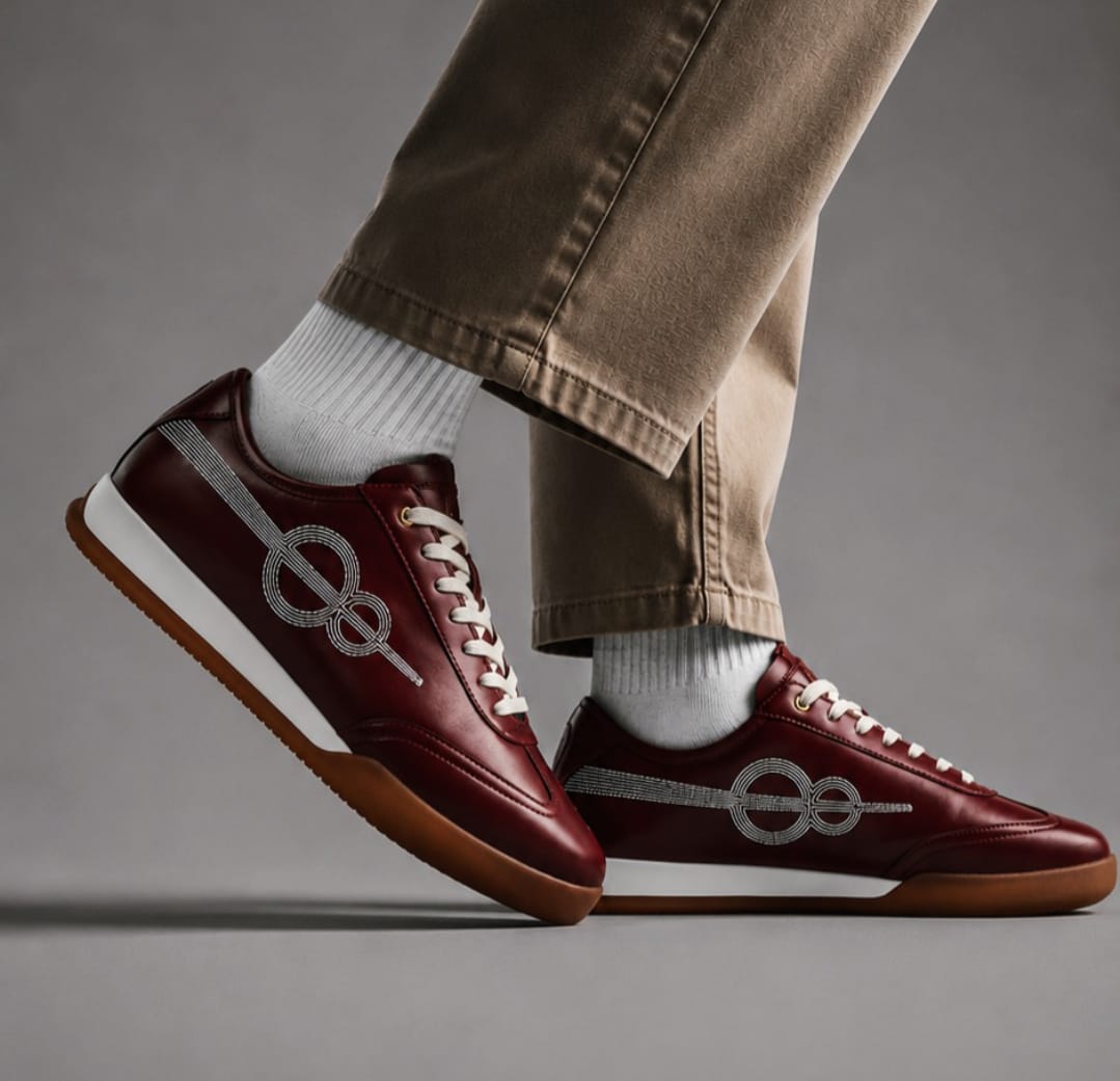 Men’s Red Lace-Up Sneakers – Stylish Casual Sports Shoes for Everyday Wear