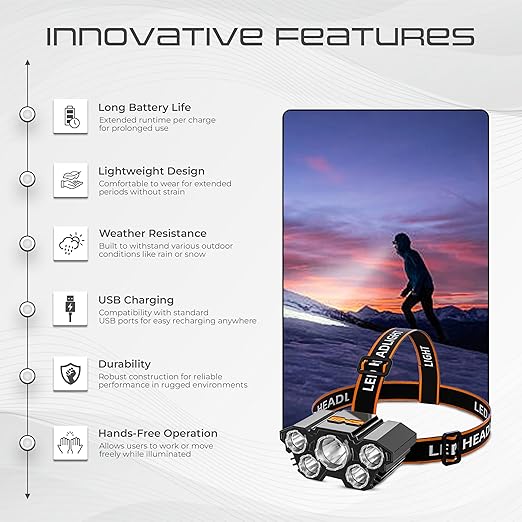 Premium Rechargeable LED Headlamp – Super Bright Light for Outdoor & Emergency Use