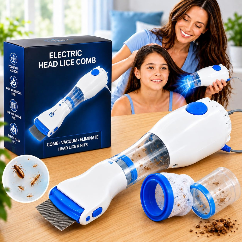 Electric Head Lice Comb – Electronic Lice Removal Comb for Hair & Scalp Care, Portable Grooming Tool for Home Use