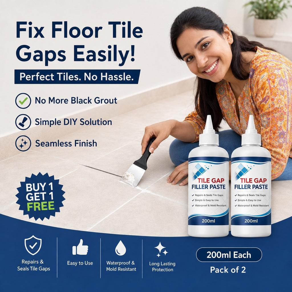Tile Gap Filler Paste 200ml – Waterproof Tile Joint & Grout Repair Filler for Bathroom, Kitchen & Floor | Pack of 2