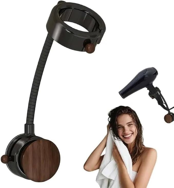 Hands-Free Hair Dryer Holder – Wall-Mounted Hair Dryer Stand & Storage Organizer