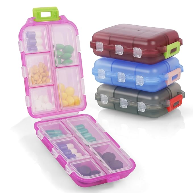 AI Pill Organizer – 10-Compartment Medicine & Supplement Storage Box | Pack of 1