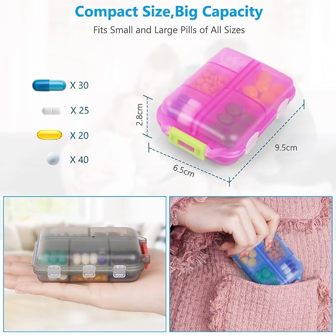 AI Pill Organizer – 10-Compartment Medicine & Supplement Storage Box | Pack of 1