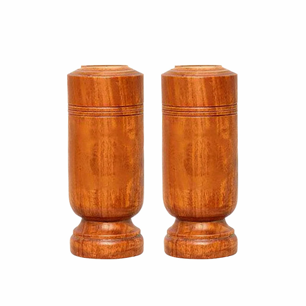 4-Inch Wooden Tumbler Glass – Natural Wooden Drinking Cup for Home & Everyday Use | Pack of 2