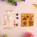 Lakshmi Ganesh Yantra Pooja Set – Kamal Seeds, Gomati Chakra, 5 Mukhi Rudraksha, Gunja Ratti, Kauri & Small Shankh