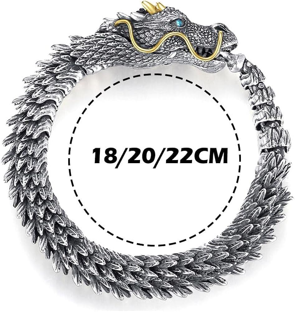 Vintage Punk Dragon Bracelet for Men – Gothic Dragon Design Adjustable Fashion Wristband | Stylish Accessory